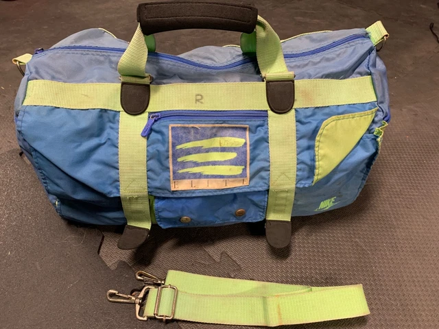 Vintage 21” Long Nike Elite Nylon Gym Duffle Bag. Retro Colors. With Strap