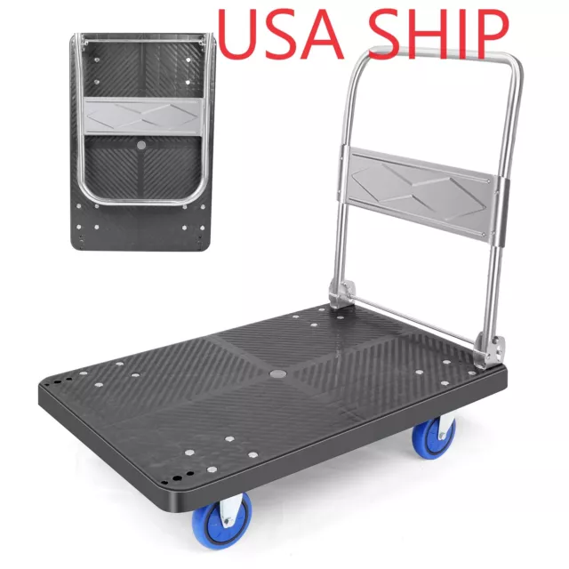 Platform Cart Dolly Folding Foldable Moving Warehouse Push Hand Truck Heavy Duty