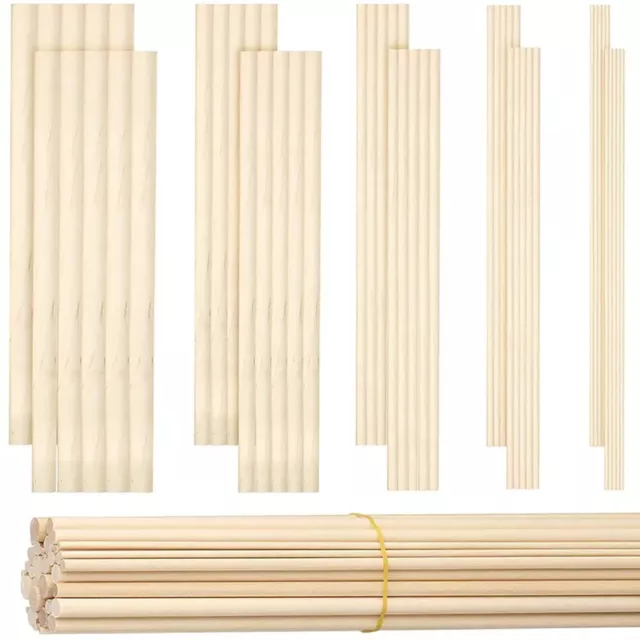 Round Balsa Wood Sticks Unfinished Beech Wooden Rods for DIY Model Craft  Sticks