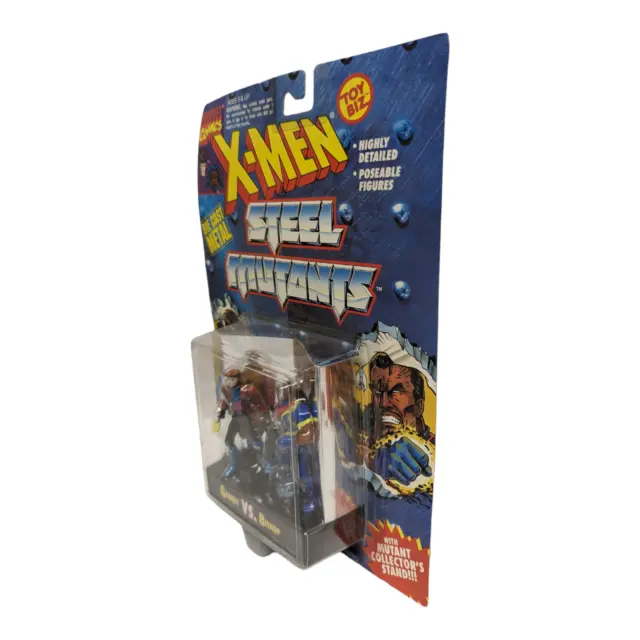 Vintage 1994 Toy Biz MARVEL X-Men Steel Mutants GAMBIT vs BISHOP Action Figure! 2