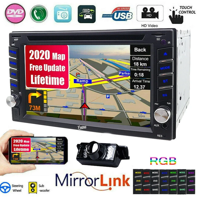 Double 2 Din 6.2" Car Stereo DVD CD GPS Player FM In Dash Bluetooth Unit Camera