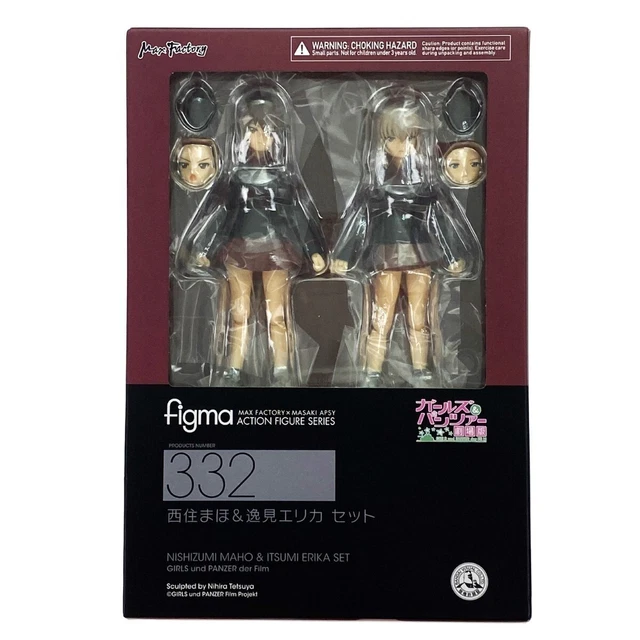 Max Factory Figma Set Girls Und Panzer – Maho Nishizumi & Erika Itsumi – Action Figure Da Collezione Con Accessori E Supporto Articolato