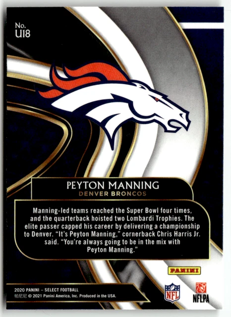 PANINI SELECT NFL Football 2020 Tarjeta De Colección Peyton Manning U18 ...