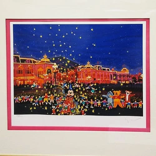 YAMAGATA Disney at Night アートポスター額装付 HIRO YAMAGATA DISNEY When You Wish Upon a Star Silkscreen Signed