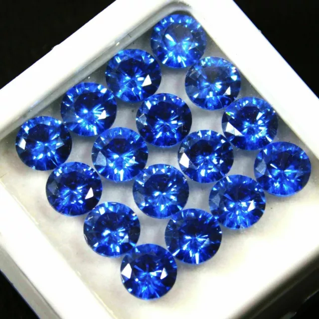 16 PCS Natural Blue Untreated Sapphire Round Cut Gemstone CERTIFIED Lot 5 MM