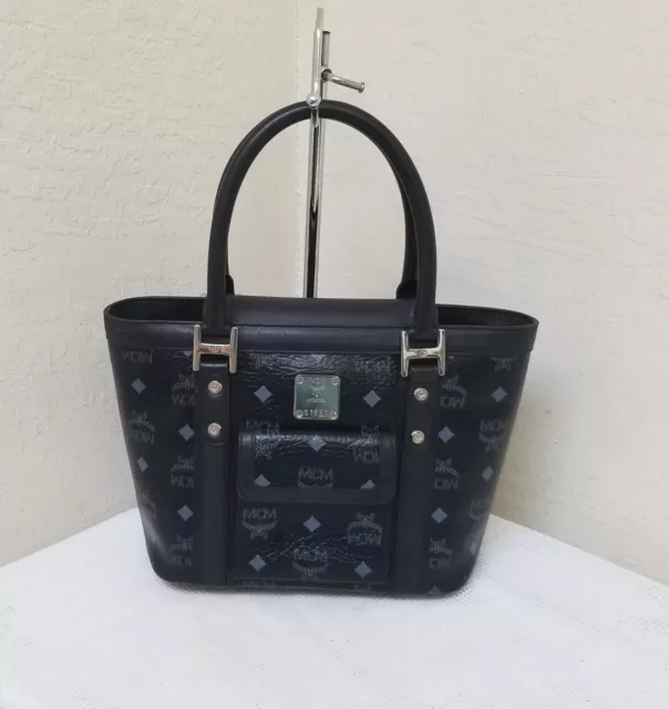 MCM Handbag Small Black Leather Satchel