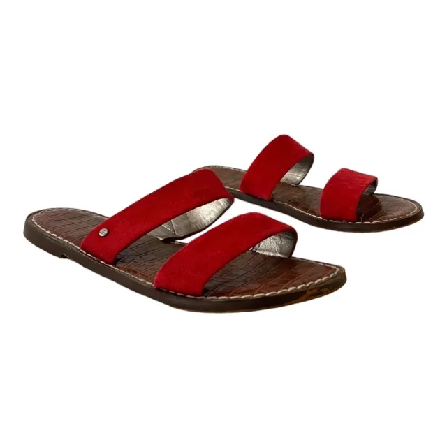 Sam Edelman Womens Size 6.5 Gala Slide Sandal Red Suede