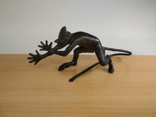 Soviet Russian Kasli Cast Iron Metal Mephistopheles Devil Figurine 7.50", *74