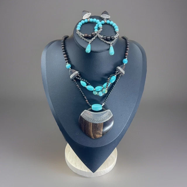 Parure Collier + Boucles D'Oreilles NATURE BIJOUX - Style Ethnique / EBTF - Neuf Sans Emballage