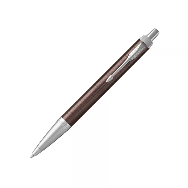 Parker IM Premium Ballpoint Pen in Brown Chrome Trim - NEW in Box