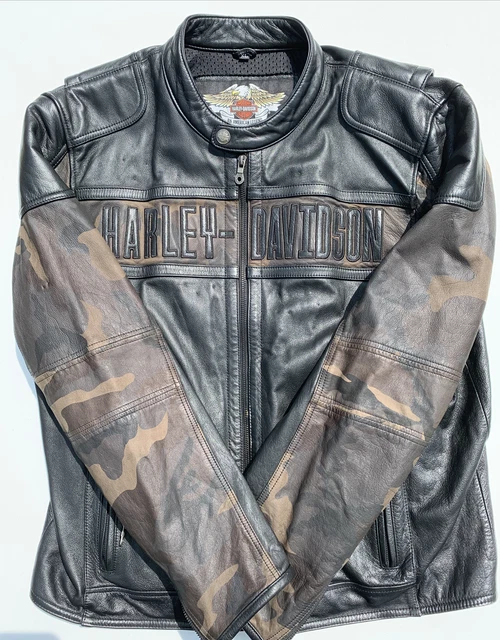 Harley davidson camo leather jacket deals