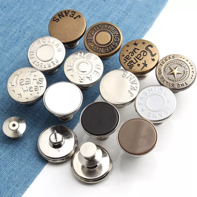 5 piezas Botones Jean Snap Sujetador Pantalones de metal Botones para Ropa Pin Botón 229UK