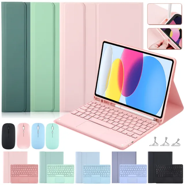 Keyboard With Touchpad Mouse Case Cover For iPad 5/6/7/8/9th Gen 10.2" 10th 10.9