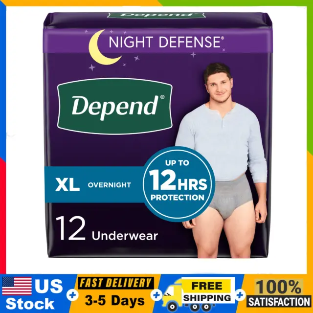 DEPEND NIGHT DEFENSE Adult Incontinence Underwear for Men, Overnight ...
