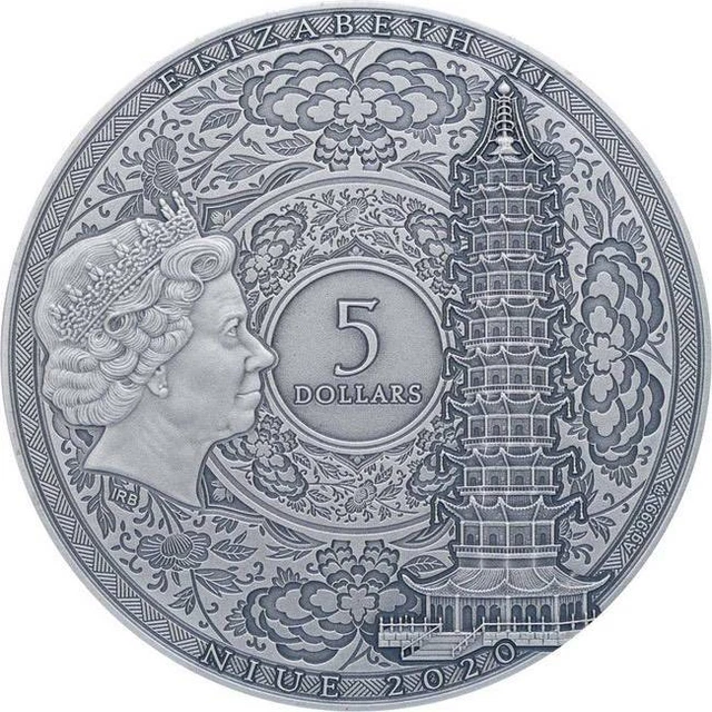 2020 Niue 2 oz Antique Silver Famous Explorers Zheng He 2