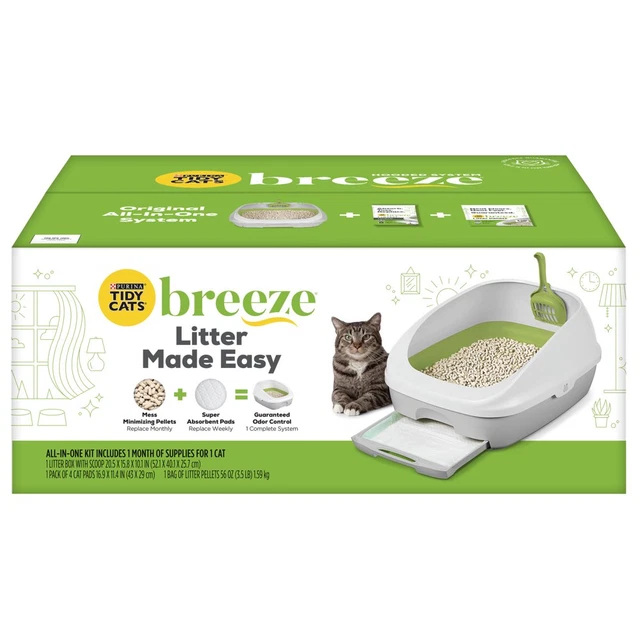 Purina Tidy Cats Litter Box System, BREEZE System Starter Kit Litter Box, Litter