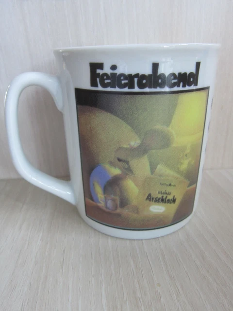 Kaffeebecher, Feierabend mit Liedtext, Nun ruhen alle Wälder