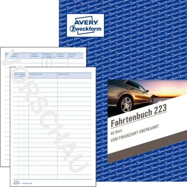 Zweckform 223 Fahrtenbuch A5  40 Blatt