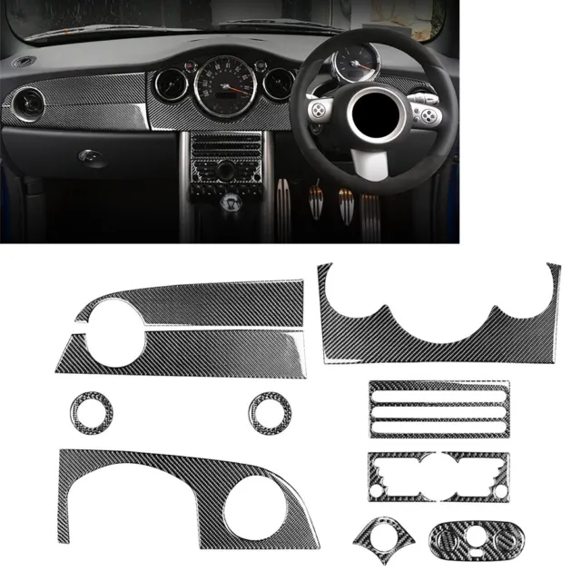 Interior Accessories Kit For BMW Mini Cooper R50 R53 2005-06 13Pcs Carbon Fiber