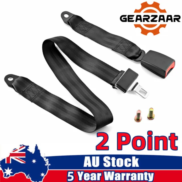 2 Point Universal Retractable Seat Belt Lap Sash Strap Buckle Kit For Mazda Cars