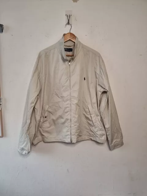 Vintage Polo Ralph Lauren Jacket Mens XL Extra Large Cream Bomber Harrington