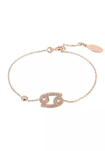 LATELITA Zodíaco Cáncer Pulsera Plata Ley Estrella Firmar Astrología Rosa Oro Cz