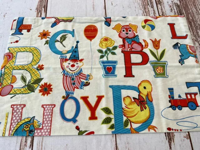 Funda de almohada para bebé Raggedy Ann & Andy ABC juguetes payasos perro pato flores vintage