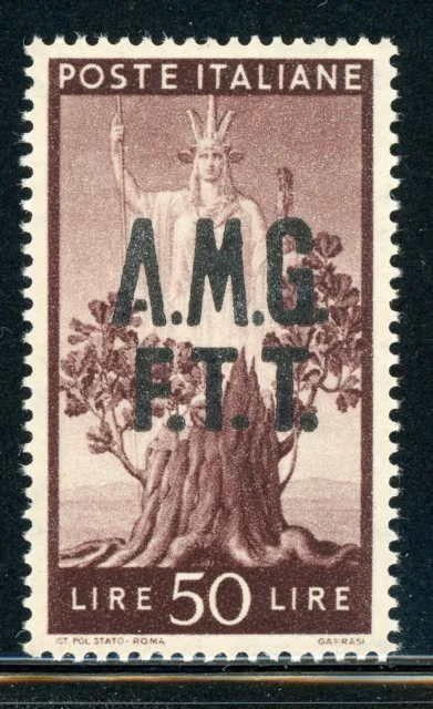 AMG-FTT Trieste MNH: Scott #13 50L Dark Violet Brown (1947) CV$7+