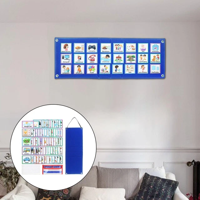 VISUAL SCHEDULE CALENDAR Daily Schedule Pocket Chart Routine Cards for ...