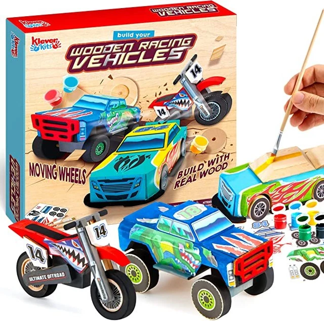 DIY BUILD & Paint Your Own Wooden Race Car Art & Craft Kit Wooden DIY