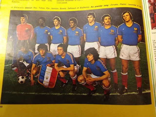 1984 – Photo Originale Équipe De France Platini, Rocheteau, Fernandez – Rare Kodac