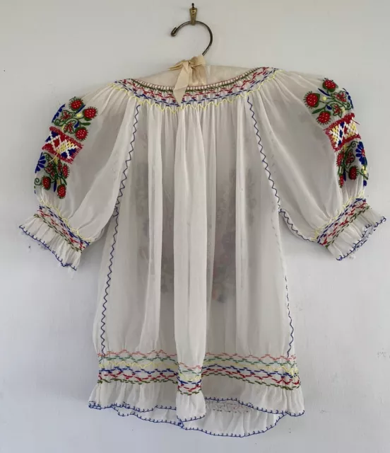 VINTAGE 1930S HAND Embroidered Hungarian Peasant Blouse with ...