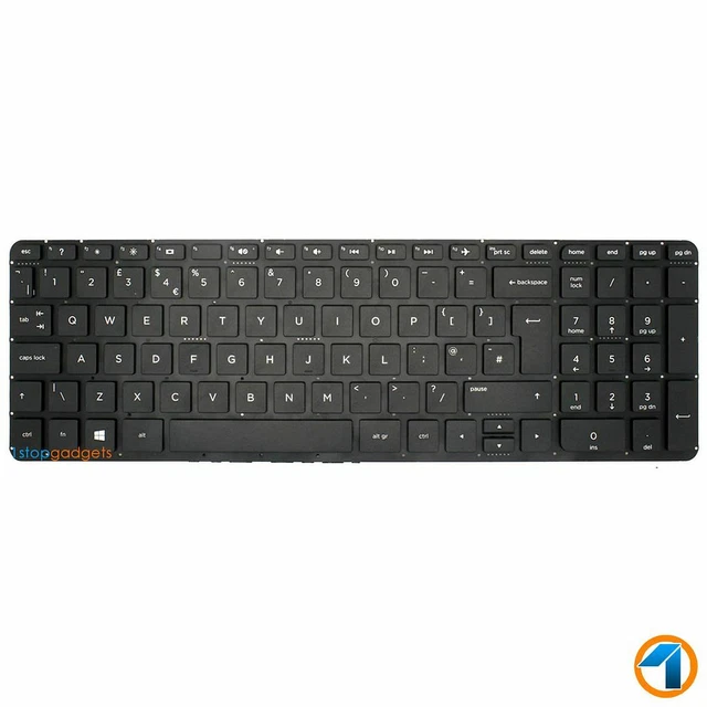 FOR HP COMPAQ Pavilion 15P078Sa Laptop Uk Layout Keyboard Black No