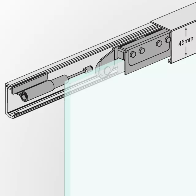 Slimline Softstop Glasschiebetür Glas Schiebe Tür 900 x 2050 mm BM6-900 2