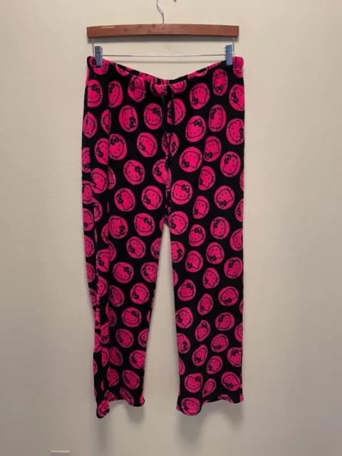 Hello Kitty By Sanrio Womens Pajama Pants Size 2XL Pink Black Fleece Lounge 2014
