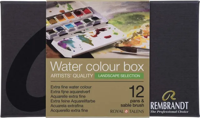 Sennelier L'Aquarelle Artists Watercolour 24 Half Pan Metal Box Set