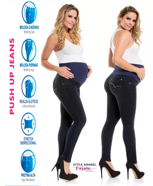 COLOMBIAN MATERNITY PREGNANCY Jeans Slim Fit Motherhood Jeggings