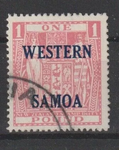 Western Samoa 1955 Soprastampato Fiscale 1 Pound 1 Val Rose Yvert 160C Used Mf