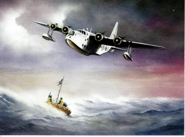 Short Sunderland Flying Boat Coast Command air sea rescue Larger Greeting Card