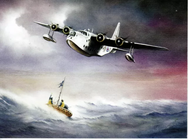 Short Sunderland Flying Boat Coast Command air sea rescue Larger Greeting Card