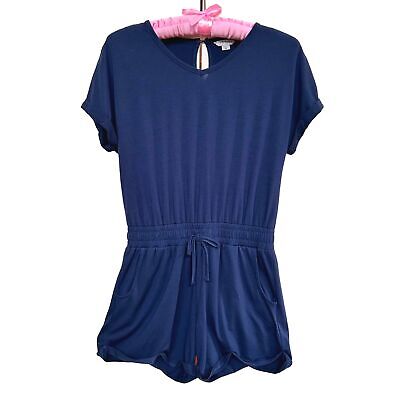 Habitual Girl Romper Size 12 Navy Blue Nautical Short Sleeve Preppy Jumpsuit