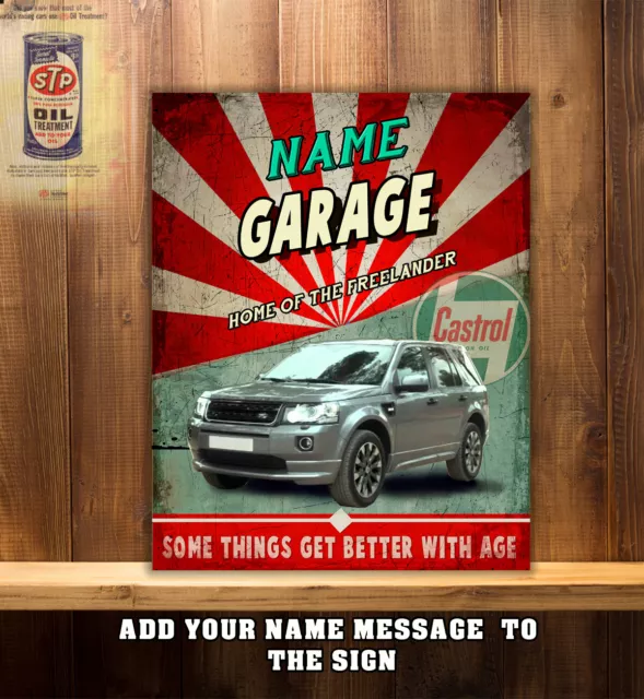 Personalised Freelander Garage Workshop Shed Vintage Metal Wall Sign Gift CS11