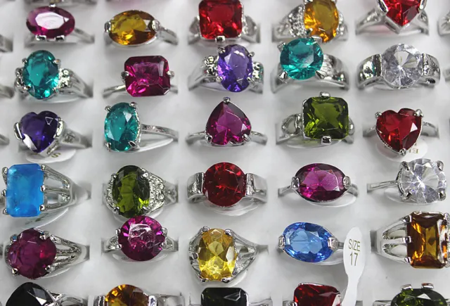 60pcs New Wholesale Mixed Lots Imitation CZ Fashion Jewelry Lady's Rings EH371 2