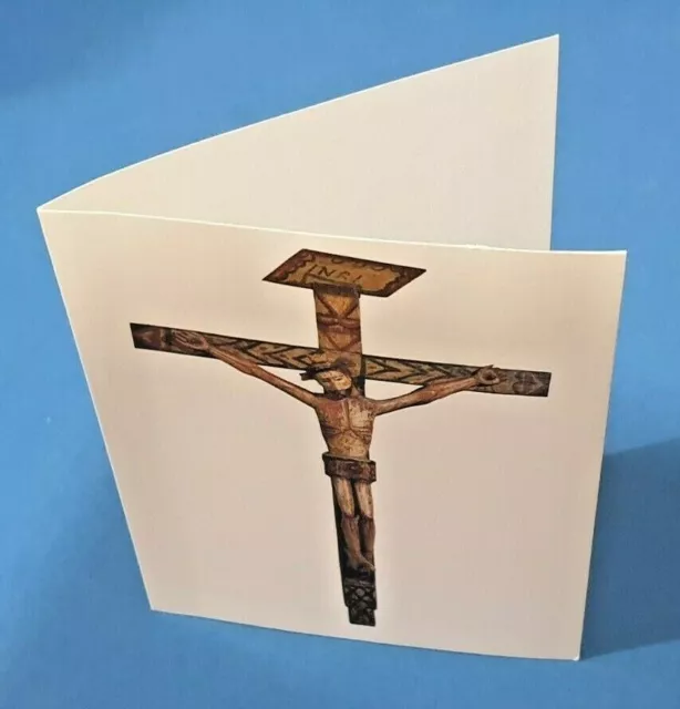 1982 Greetings Card Bulto Figure attributed to Jose Ortega, Christ Crucifixion