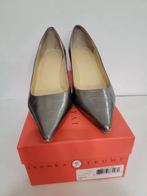 Ivanka Trump Pewter Leather Pumps size 9 In box