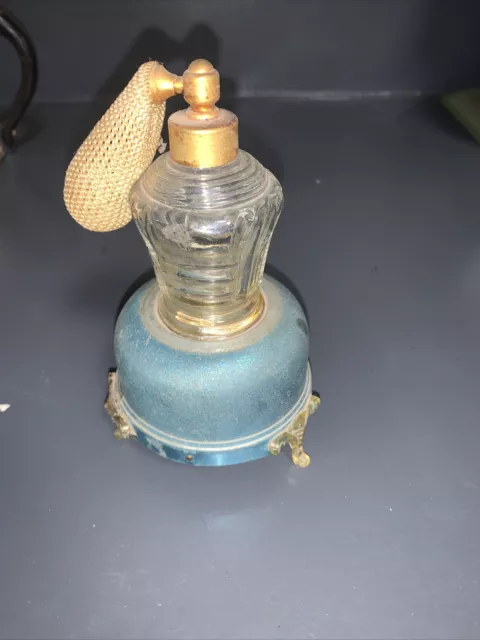 Thorens Music Box & Glass Perfume Atomizer w/ Label - I LOVE YOU TRUELY
