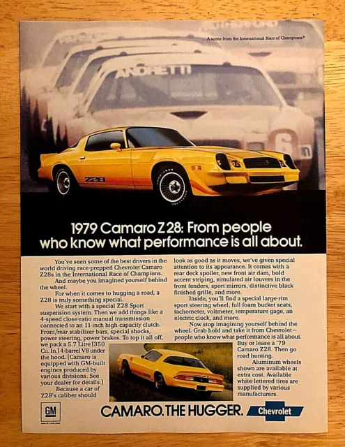 1979 Chevrolet Chevy Camaro Z28—Vintage Original Magazine Print Ad