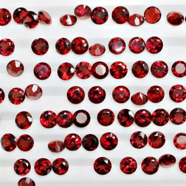 Wholesale Lot of 2.5mm Round Facet Mozambique Garnet Loose Calibrated Gemstone