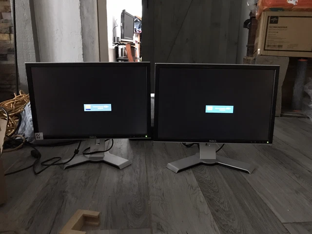 Dual Dell UltraSharp 2208WFPT 22" Wide Screen LCD Monitors - Black & Silver