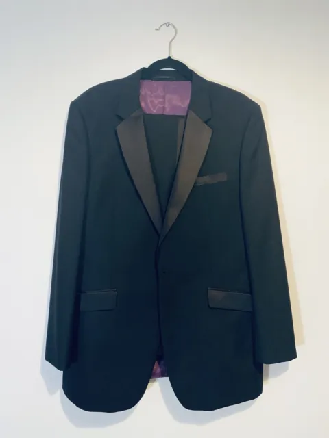 Men’s L black tie dinner suit Jacket 42L Trousers 36L Smart Occasion by Slaters